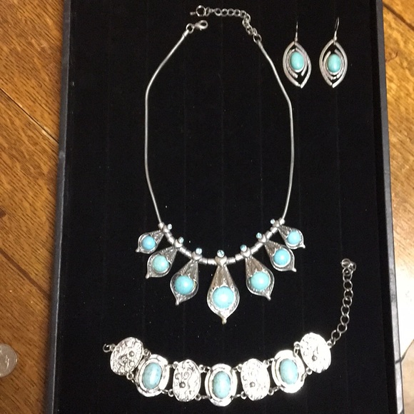 Turquoise and Silver Set - Picture 2 of 6